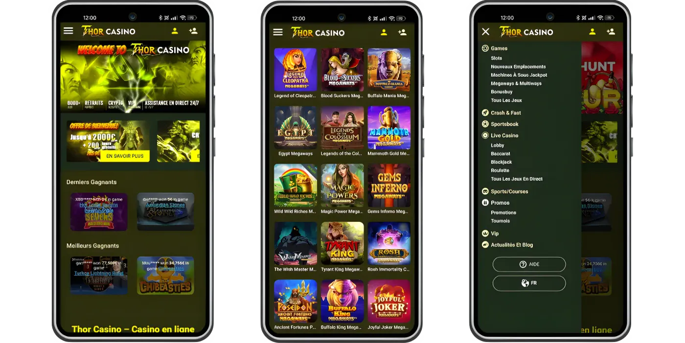 Thor Casino mobile version